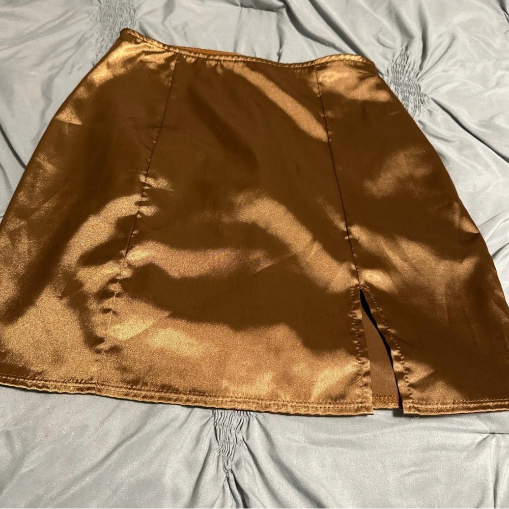 Windsor Shimmering Bronze Mini Skirt